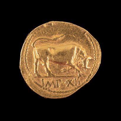 AUGUST Aureus gold

R/ bull on the right...