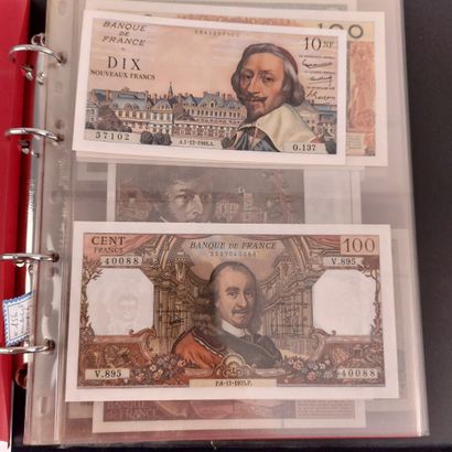 A binder of French banknotes including 17...