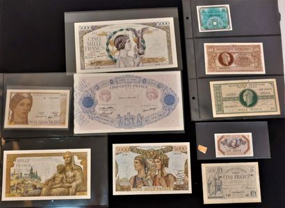 Lot of 15 French banknotes, good condition,...