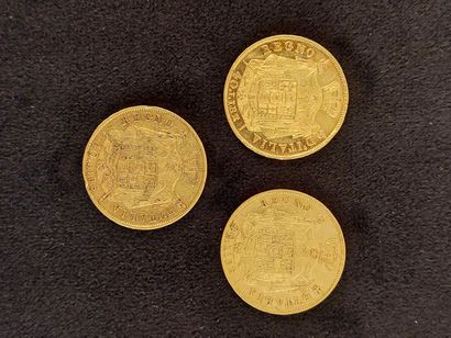 3 coins Italy 40 Lira gold of 1810-1811-1814...