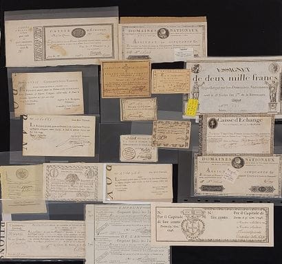 Lot of 18 Assignats Royal and Revolutionary...