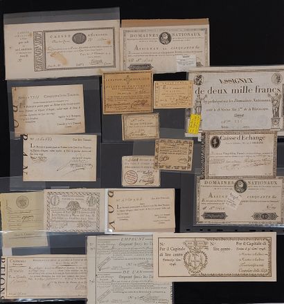 Lot of 18 Assignats Royal and Revolutionary...
