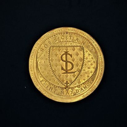 Gilt bronze medal King Saint Louis 

diameter...