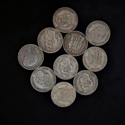Lot of 10 silver coins, Louis Philippe and...
