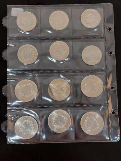 A batch of 10 Fr and 50 Fr silver coins
