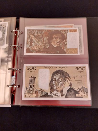 A binder of French banknotes including 17...