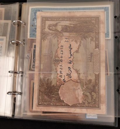 A binder of 46 banknotes of the former French...