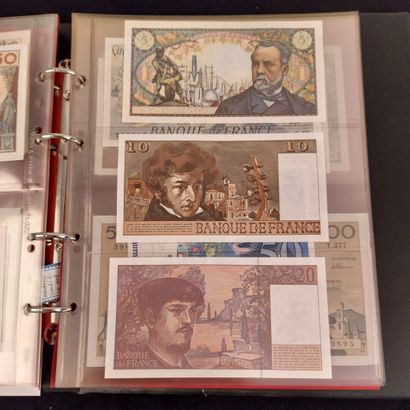 A binder of French banknotes including 17...