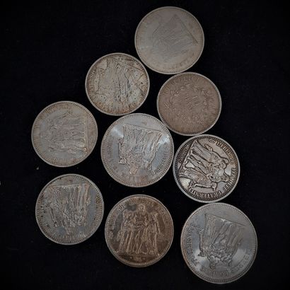 Lot of 6 coins of 10 francs and 3 coins of...