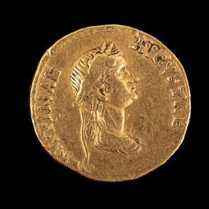 Claudius and Agrippina Aureus gold

A/ Head...