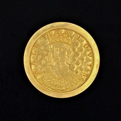 Gilt bronze medal King Saint Louis 

diameter...