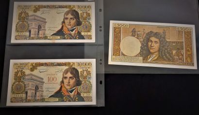 3 banknotes including: 1 bill of 500 new...