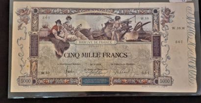 A 5000 Fr Flameng bill dated January 12,...