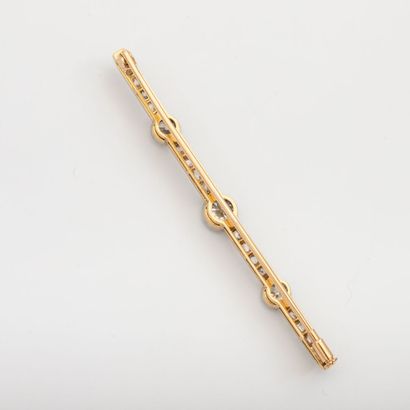 Barrette brooch, rose and old cut diamonds,...