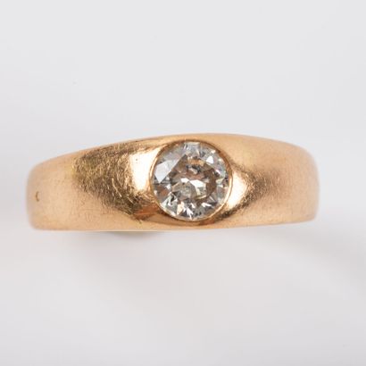 Ring, brilliant-cut diamond 0,60 carat approximately,...