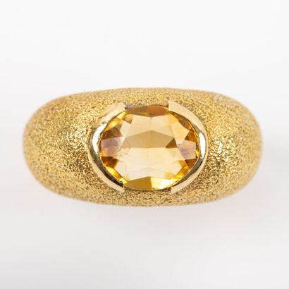 Citrine ring, gold textured setting 

Gross...