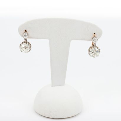 Pair of old cut diamonds, 2 x 1.20 carats,...