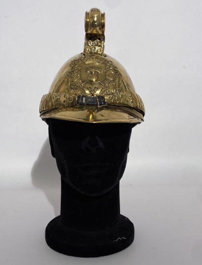 Brass bomb of fireman's helmet of the city...