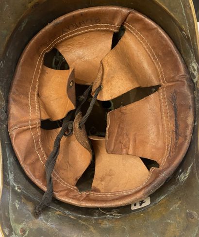 Fireman helmet of the city of Amiens. Stamped...