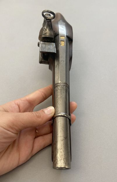 Pretty Spanish pistol of patilla. Octagonal...