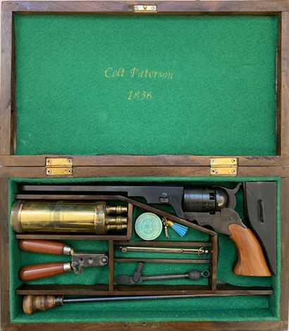 Wooden case dressed with green felt containing,...