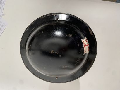 English Tin Hat painted in black with its...