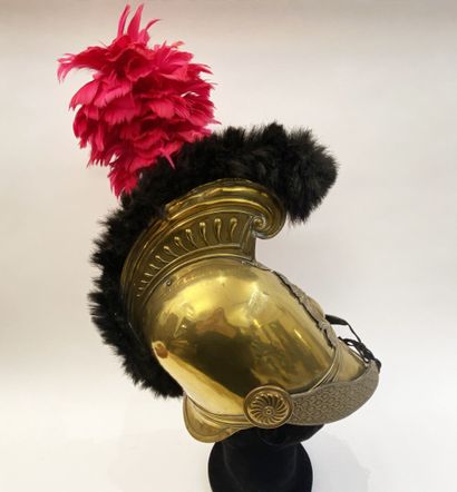 Beautiful brass shell of fireman's helmet...