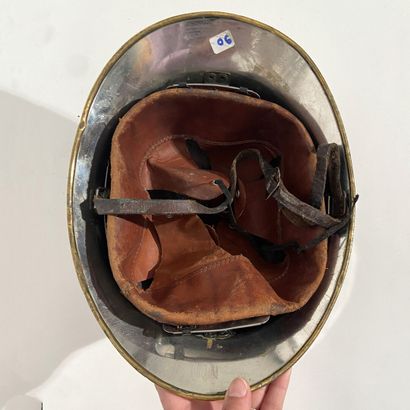 Chromed Adrian helmet of the marine firefighters...