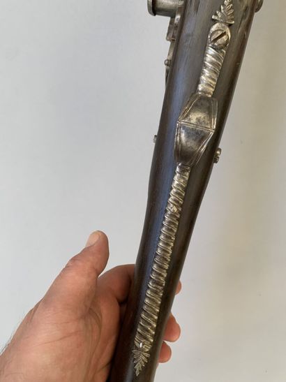 Long flintlock muzzleloader with external...