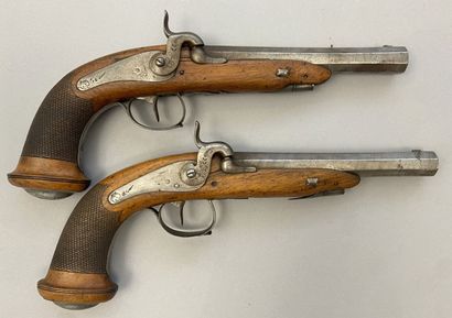 Pair of Belgian percussion pistols
Mounted...