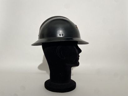 Adrian helmet model 26 painted in black and...