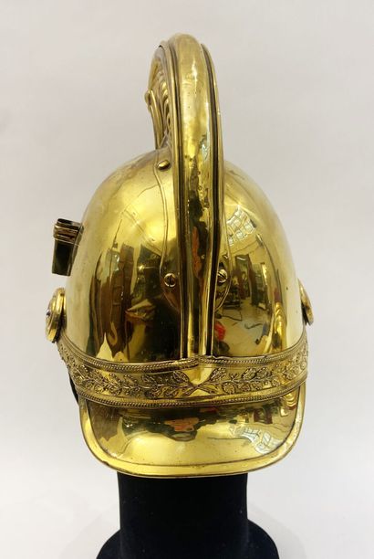Lot of two helmets shells brass firefighter,...