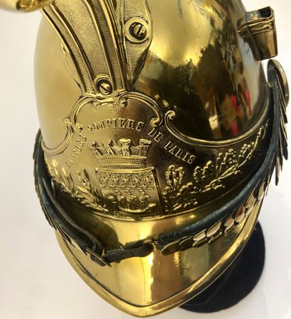 Helmet of fireman of the city of Paris. Stamped...