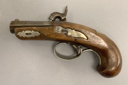Single shot percussion derringer. Rear lock,...