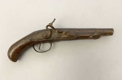 Primitive half pike flintlock pistol
Gooseneck...