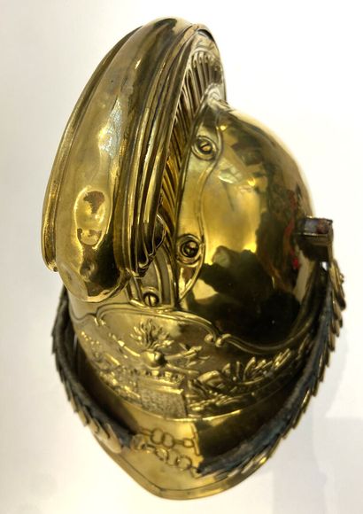 Fireman helmet of the city of Amiens. Stamped...