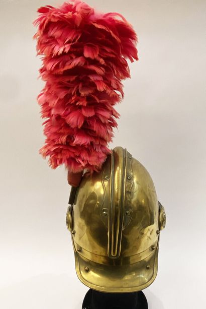 French fireman helmet XIXth, high bomb in...