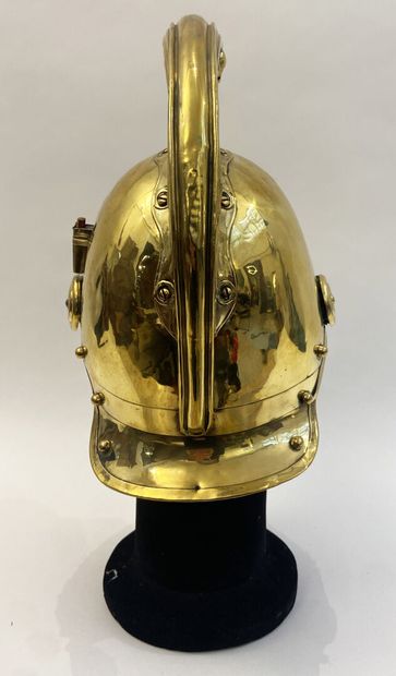 Fireman helmet of the city of Amiens. Stamped...