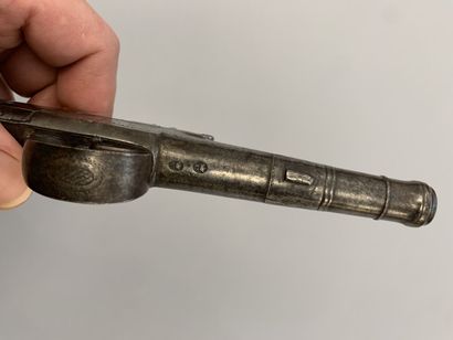English flintlock travel pistol, English...