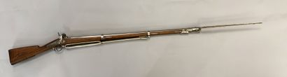 Percussion rifle and lock at the back model...