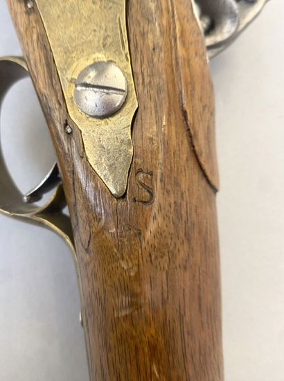English flintlock snap hook, lock marked...