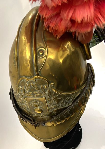 French fireman helmet XIXth, high bomb in...