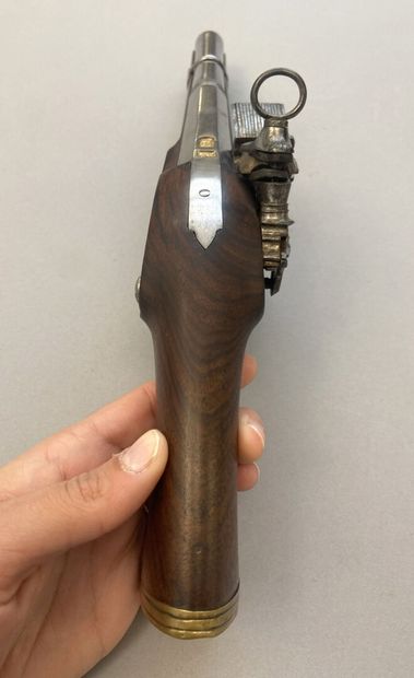Pretty Spanish pistol of patilla. Octagonal...