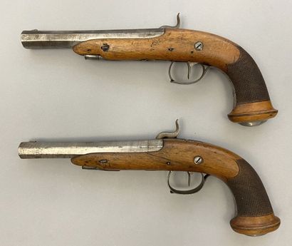 Pair of Belgian percussion pistols
Mounted...