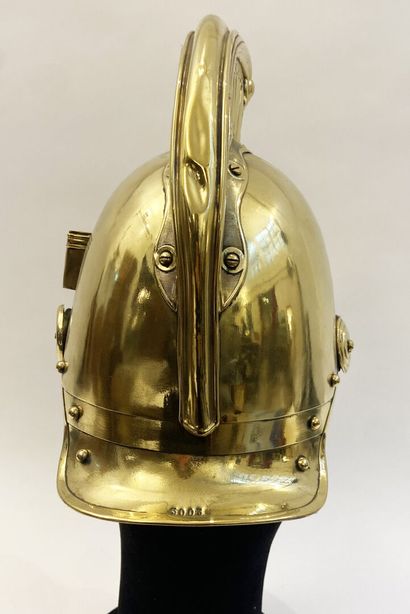Helmet of fireman of the city of Paris. Stamped...
