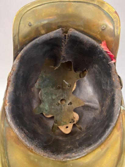 French fireman helmet XIXth, high bomb in...
