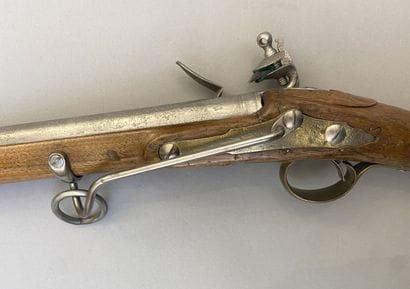 English flintlock snap hook, lock marked...