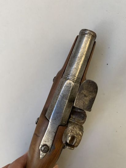Flintlock pocket pistol, smooth octagonal...