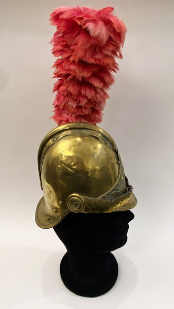 French fireman helmet XIXth, high bomb in...