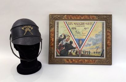 Fireman helmet shell France XIXth, round...